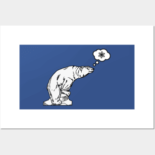 Polar bear misses the snow Posters and Art